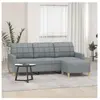 vidaXL Canapé à 3 places avec repose-pieds Gris clair 180 cm Tissu
