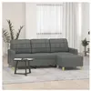vidaXL Canapé à 3 places avec repose-pieds Gris foncé 180 cm Tissu