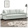 vidaXL Canapé 3 places avec oreillers gris clair 180 cm velours