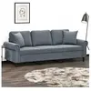 vidaXL Canapé 3 places avec oreillers gris foncé 180 cm velours