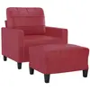vidaXL Fauteuil avec repose-pied Rouge bordeaux 60 cm Similicuir