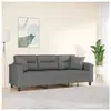 vidaXL Canapé 3 places avec oreillers gris foncé 180 cm