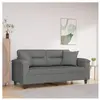 vidaXL Canapé 2 places avec oreillers gris foncé 140 cm