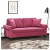 vidaXL Canapé 2 places avec oreillers bordeaux 140 cm velours