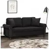 vidaXL Canapé 2 places avec oreillers décoratifs noir 140 cm velours