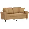 vidaXL Canapé 2 places avec oreillers décoratifs brun 140 cm velours