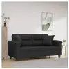 vidaXL Canapé 2 places avec oreillers décoratifs noir 140cm similicuir