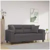vidaXL Canapé 2 places avec oreillers décoratifs gris 140cm similicuir