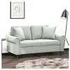 vidaXL Canapé 2 places avec oreillers gris clair 120 cm velours