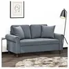 vidaXL Canapé 2 places avec oreillers gris foncé 120 cm velours
