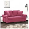 vidaXL Canapé 2 places avec oreillers bordeaux 120 cm velours