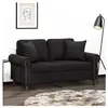 vidaXL Canapé 2 places avec oreillers décoratifs noir 120 cm velours