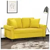 vidaXL Canapé 2 places avec oreillers décoratifs jaune 120 cm velours