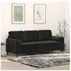 vidaXL Canapé 3 places avec oreillers décoratifs noir 180 cm velours