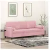 vidaXL Canapé 3 places avec oreillers décoratifs rose 180 cm velours