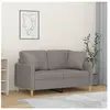 vidaXL Canapé 2 places avec oreillers gris clair 120 cm tissu