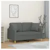 vidaXL Canapé 2 places avec oreillers gris foncé 120 cm tissu