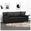 vidaXL Canapé 2 places avec oreillers décoratifs noir 140cm similicuir