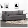 vidaXL Canapé 2 places avec oreillers décoratifs gris 140cm similicuir