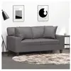 vidaXL Canapé 2 places avec oreillers gris 120 cm similicuir