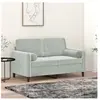 vidaXL Canapé 2 places avec oreillers gris clair 120 cm velours