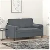 vidaXL Canapé 2 places avec oreillers gris foncé 120 cm velours