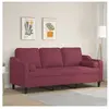 vidaXL Canapé 3 places avec oreillers décoratifs bordeaux 180 cm tissu