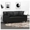 vidaXL Canapé 2 places avec oreillers décoratifs noir 120cm similicuir