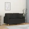vidaXL Canapé 2 places avec oreillers décoratifs noir 120 cm tissu