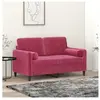 vidaXL Canapé 2 places avec oreillers bordeaux 120 cm velours