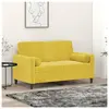 vidaXL Canapé 2 places avec oreillers décoratifs jaune 120 cm velours
