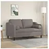 vidaXL Canapé 2 places avec oreillers décoratifs taupe 120 cm tissu