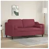 vidaXL Canapé 2 places avec oreillers bordeaux 140 cm tissu
