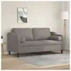 vidaXL Canapé 2 places avec oreillers décoratifs taupe 140 cm tissu