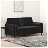 vidaXL Canapé 2 places avec oreillers décoratifs noir 140 cm velours
