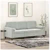 vidaXL Canapé 3 places avec oreillers gris clair 180 cm velours