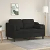 vidaXL Canapé 2 places avec oreillers décoratifs noir 120 cm tissu