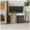 vidaXL Panier à linge avec couvercle gris 55,5x35x34 cm résine tressée