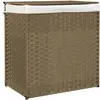 vidaXL Panier à linge avec 2 sections 53x35x57 cm résine tressée