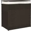 vidaXL Panier à linge avec 2 sections marron foncé 53x35x57 cm