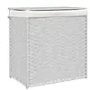 vidaXL Panier à linge avec 2 sections blanc 53x35x57 cm résine tressée
