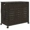 vidaXL Panier à linge avec roulettes marron foncé 66x35x60 cm