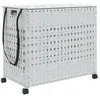 vidaXL Panier à linge avec roulettes blanc 66x35x60 cm résine tressée