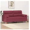 vidaXL Canapé 2 places avec oreillers bordeaux 140 cm tissu