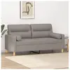vidaXL Canapé 2 places avec oreillers décoratifs taupe 140 cm tissu