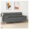 vidaXL Canapé 3 places avec oreillers gris foncé 180 cm tissu