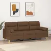 vidaXL Canapé 3 places avec oreillers décoratifs marron 180 cm tissu