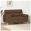 vidaXL Canapé 2 places avec oreillers décoratifs marron 120 cm tissu