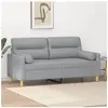 vidaXL Canapé 2 places avec oreillers gris clair 140 cm tissu