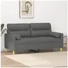 vidaXL Canapé 2 places avec oreillers gris foncé 140 cm tissu